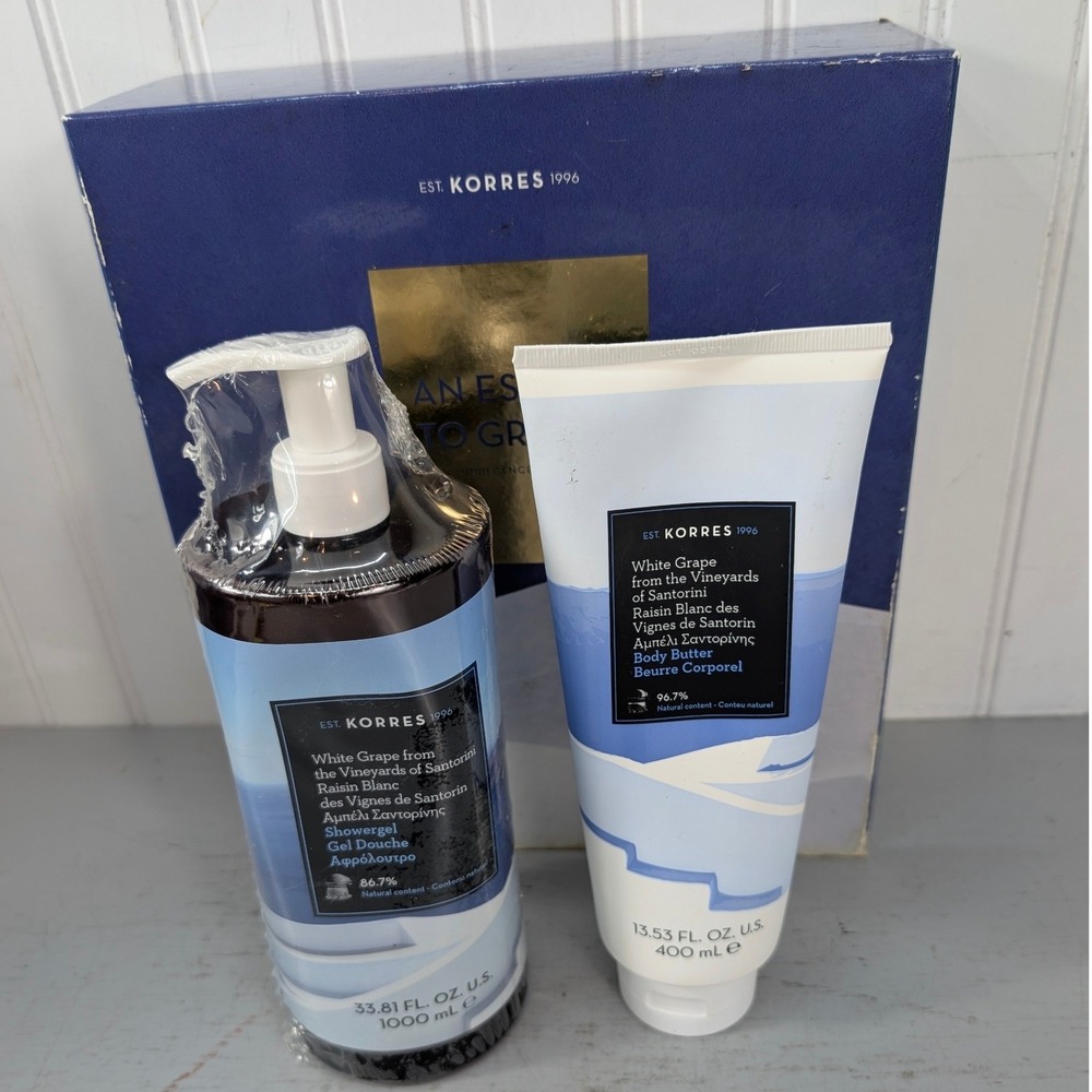 Korres Santorini White Grape Escape to Greece Body Butter & Showergel Set NOS‎